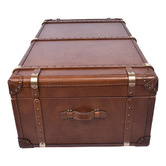 Chartwell Home Aleksi Aged Cowhide Leather Coffee Table
