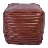 Chartwell Home Travie Square Rolled Leather Ottoman