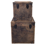 Chartwell Home 2 Piece Travie Cowhide Leather Storage Trunk Set