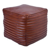 Chartwell Home Travie Square Rolled Leather Ottoman