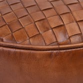 Chartwell Home Tan Travie Round Leather Ottoman