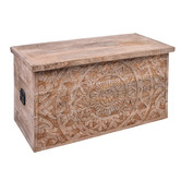 Chartwell Home Travie Carved Fruitwood Storage Box