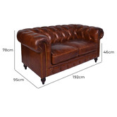 Chartwell Home Esama Chesterfield 2.5 Seater Leather Sofa