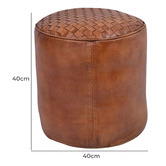 Chartwell Home Tan Travie Round Leather Ottoman