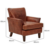 Chartwell Home Austin Aged Cowhide Leather Armchair