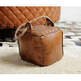 Chartwell Home Tan Travie Square Leather  Door Stop