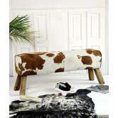 Chartwell Home Brown Astrid Cowhide Bench