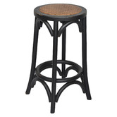 Chartwell Home 65cm Black Recycled Elm Wood Regin Barstool