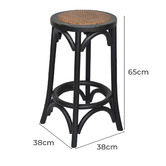 Chartwell Home 65cm Black Recycled Elm Wood Regin Barstool