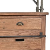 Chartwell Home Ridley Recycled  Elm Wood Shelving Unit with Sliding Door