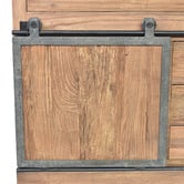 Chartwell Home Ridley Recycled  Elm Wood Shelving Unit with Sliding Door