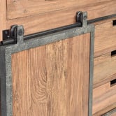 Chartwell Home Ridley Recycled  Elm Wood Shelving Unit with Sliding Door