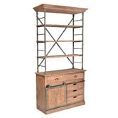 Chartwell Home Ridley Recycled  Elm Wood Shelving Unit with Sliding Door
