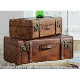 Chartwell Home 2 Piece Truscott Leather Trunk Set