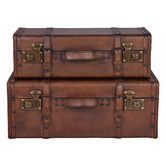 Chartwell Home 2 Piece Truscott Leather Trunk Set