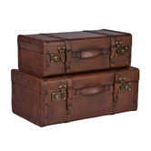 Chartwell Home 2 Piece Truscott Leather Trunk Set