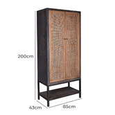 Chartwell Home Seraphiel Oak Wood &amp; Iron Cabinet