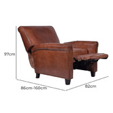 Chartwell Home Jesse Aged Cowhide Leather Recliner Chair