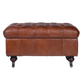 Chartwell Home Paddy Leather Storage Ottoman Bench