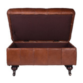 Chartwell Home Paddy Leather Storage Ottoman Bench
