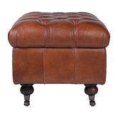 Chartwell Home Paddy Leather Storage Ottoman Bench