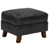 Chartwell Home Curved Leg Inigo Leather Ottoman