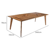 Chartwell Home Helios Parquet 240cm Mango Wood Dining Table