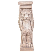 Chartwell Home Tyche Console Top &amp; Claesson Lion Pillar Sculpture Set