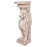 Chartwell Home Tyche Console Top &amp; Claesson Lion Pillar Sculpture Set