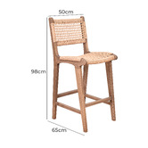 Chartwell Home 65cm Margarid Oak Wood Counter Stool