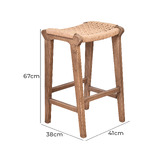 Chartwell Home 64cm Margarid Oak Wood Barstool