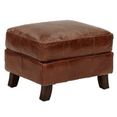 Chartwell Home Curved Leg Inigo Leather Ottoman