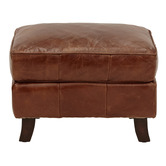 Chartwell Home Curved Leg Inigo Leather Ottoman