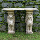 Chartwell Home Tyche Console Top &amp; Claesson Lion Pillar Sculpture Set