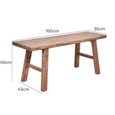 Chartwell Home Vivas Reclaimed Elm Wood Bedroom Bench