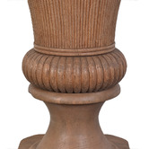 Chartwell Home 2 Piece Reeded Baluster Mango Wood Vase &amp; Plinth Set
