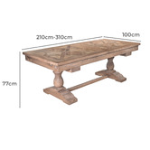 Chartwell Home Maddox Recycled Elm Wood Extendable Dining Table