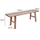 Chartwell Home Vivas Reclaimed Elm Wood Bedroom Bench