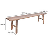 Chartwell Home Vivas Reclaimed Elm Wood Bedroom Bench