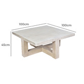 Chartwell Home Rollins Square Recycled Elm Wood Coffee Table