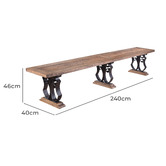 Chartwell Home 5 Seater Juno Reclaimed Elm Wood Dining Bench