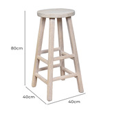 Chartwell Home 80cm Julius Recycled Elm Wood Bar Stool