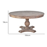 Chartwell Home Nalia Recycled Elm Wood Dining Table