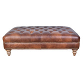 Chartwell Home Manus Cowhide Leather Ottoman