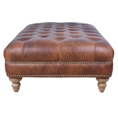 Chartwell Home Manus Cowhide Leather Ottoman
