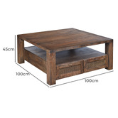 Chartwell Home Bradford Square Mango Wood Coffee Table