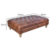 Chartwell Home Manus Cowhide Leather Ottoman