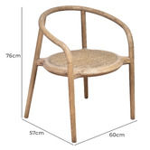 Chartwell Home Emma Oak Wood &amp; Rattan Dining Chair