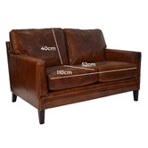 Chartwell Home Vickers 2 Seater Leather Sofa