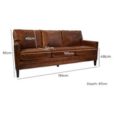 Chartwell Home Vickers 3 Seater Leather Sofa